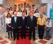 Το καμάρι της Αλεξανδρινής παροικίας – το Σώμα Ελλήνων Προσκόπων της Αλεξάνδρειας μαζί με τους Προέδρους Αιγύπτου, Ελλάδας και Κύπρου
